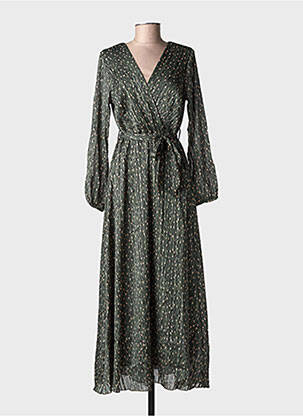 Rochie lungă mâneci lungi mâneci lungi verde LILIE ROSE femeie