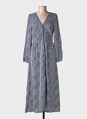 Rochie lungă mâneci lungi mâneci lungi albastru LILIE ROSE femeie