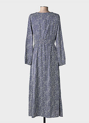 Rochie lungă mâneci lungi mâneci lungi albastru LILIE ROSE femeie