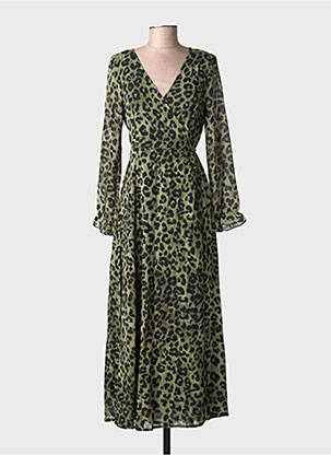 Rochie lungă mâneci lungi mâneci lungi verde LILIE ROSE femeie