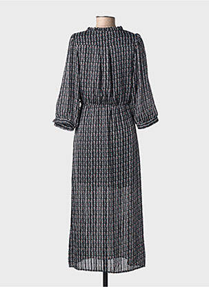 Rochie lungă imprimeu fantezie mâneci 3/4 negru SARAH JOHN femeie