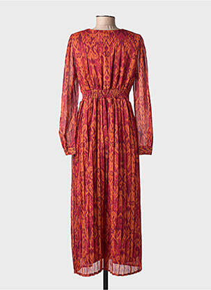 Rochie lungă mâneci lungi mâneci lungi portocalie LILIE ROSE femeie