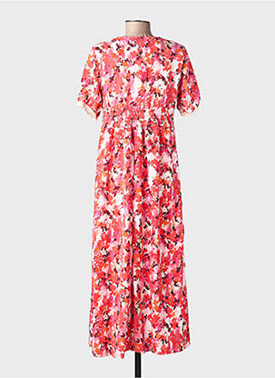 Rochie lungă croială evazată mâneci scurte portocalie LILIE ROSE femeie