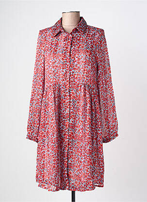 Rochie scurtă croială fluidă mâneci lungi roșu LILIE ROSE femeie