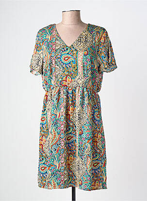 Rochie scurtă mâneci scurte mâneci scurte albastru LILIE ROSE femeie