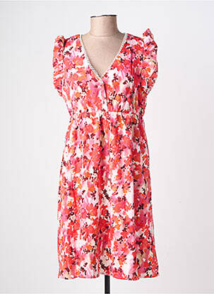 Rochie scurtă croială fluidă mâneci scurte portocalie LILIE ROSE femeie