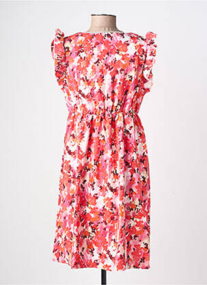 Rochie scurtă croială fluidă mâneci scurte portocalie LILIE ROSE femeie