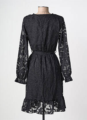 Rochie midi țesătură crep mâneci lungi negru LILIE ROSE femeie