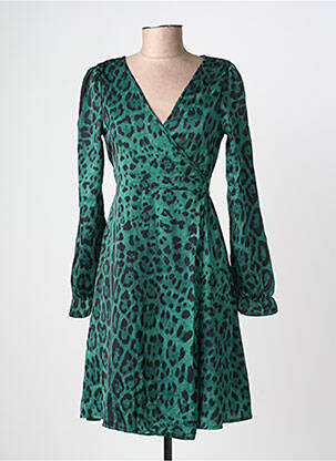Rochie scurtă mâneci lungi mâneci lungi verde LILIE ROSE femeie