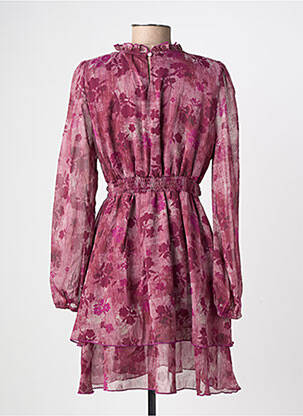 Rochie midi imprimeu floral mâneci lungi violet LILIE ROSE femeie