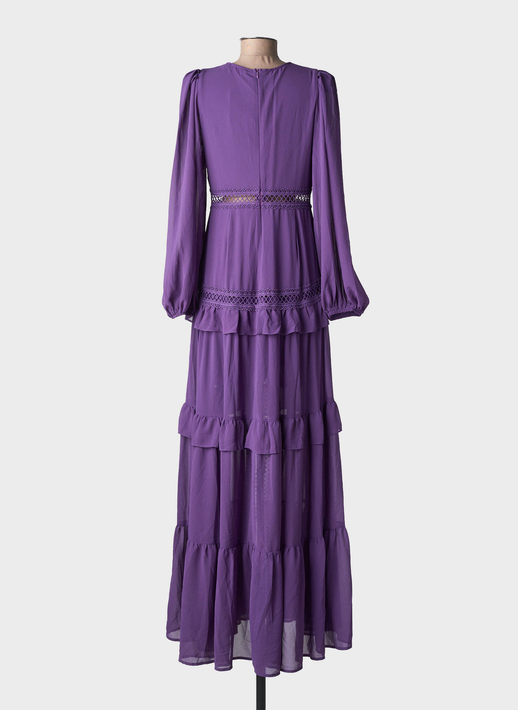 Rochie lungă mâneci lungi mâneci lungi violet F & P femeie