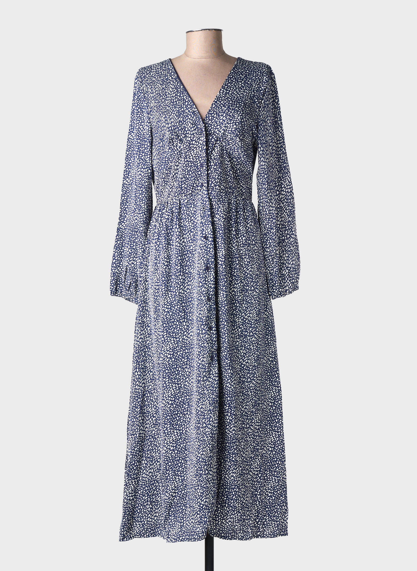 Rochie lungă mâneci lungi mâneci lungi albastru LILIE ROSE femeie