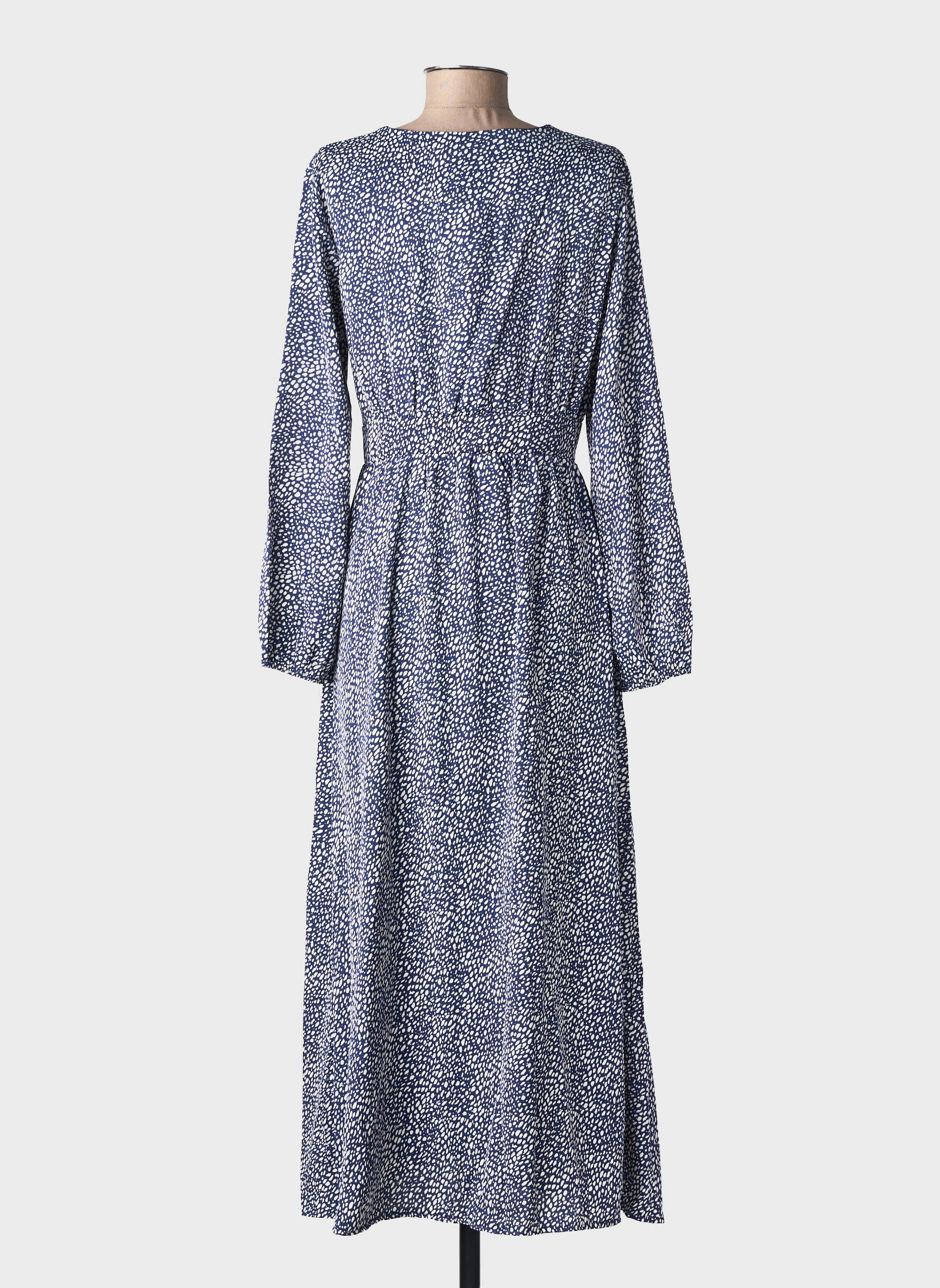 Rochie lungă mâneci lungi mâneci lungi albastru LILIE ROSE femeie