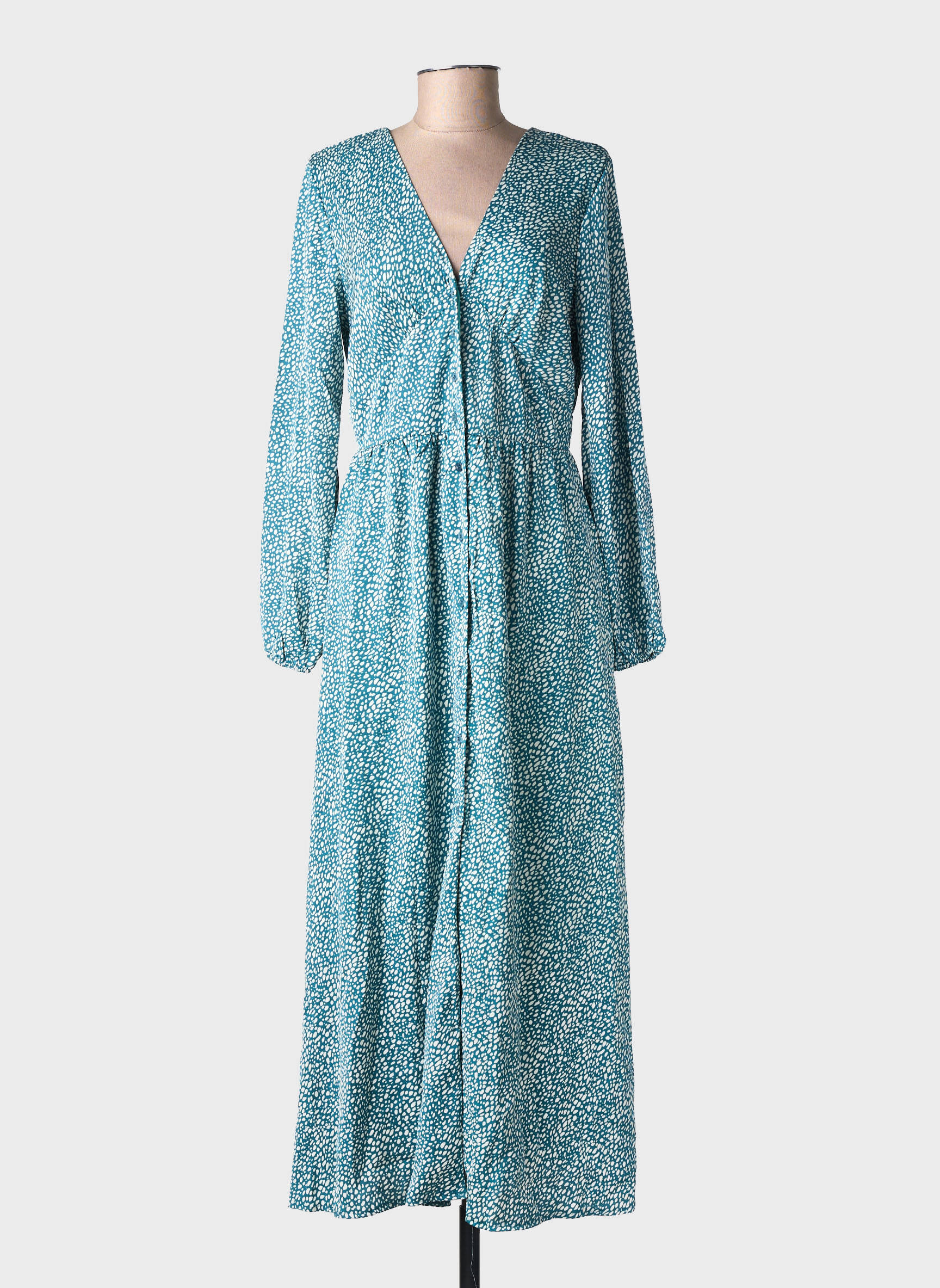 Rochie lungă mâneci lungi mâneci lungi verde LILIE ROSE femeie