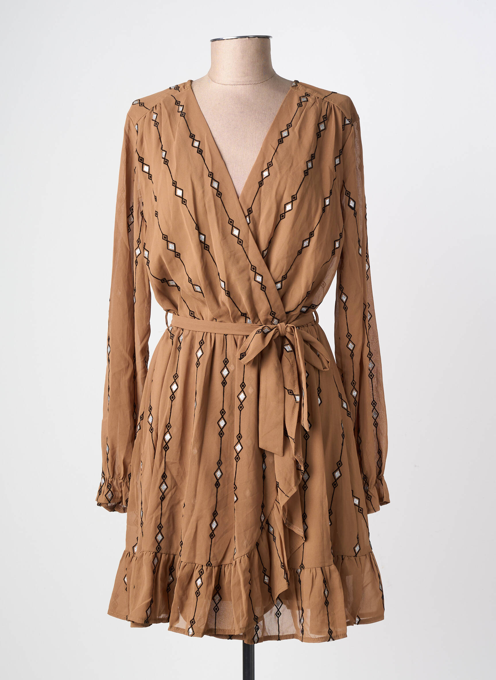 Rochie scurtă mâneci lungi mâneci lungi verde L'OLIVE VERTE femeie