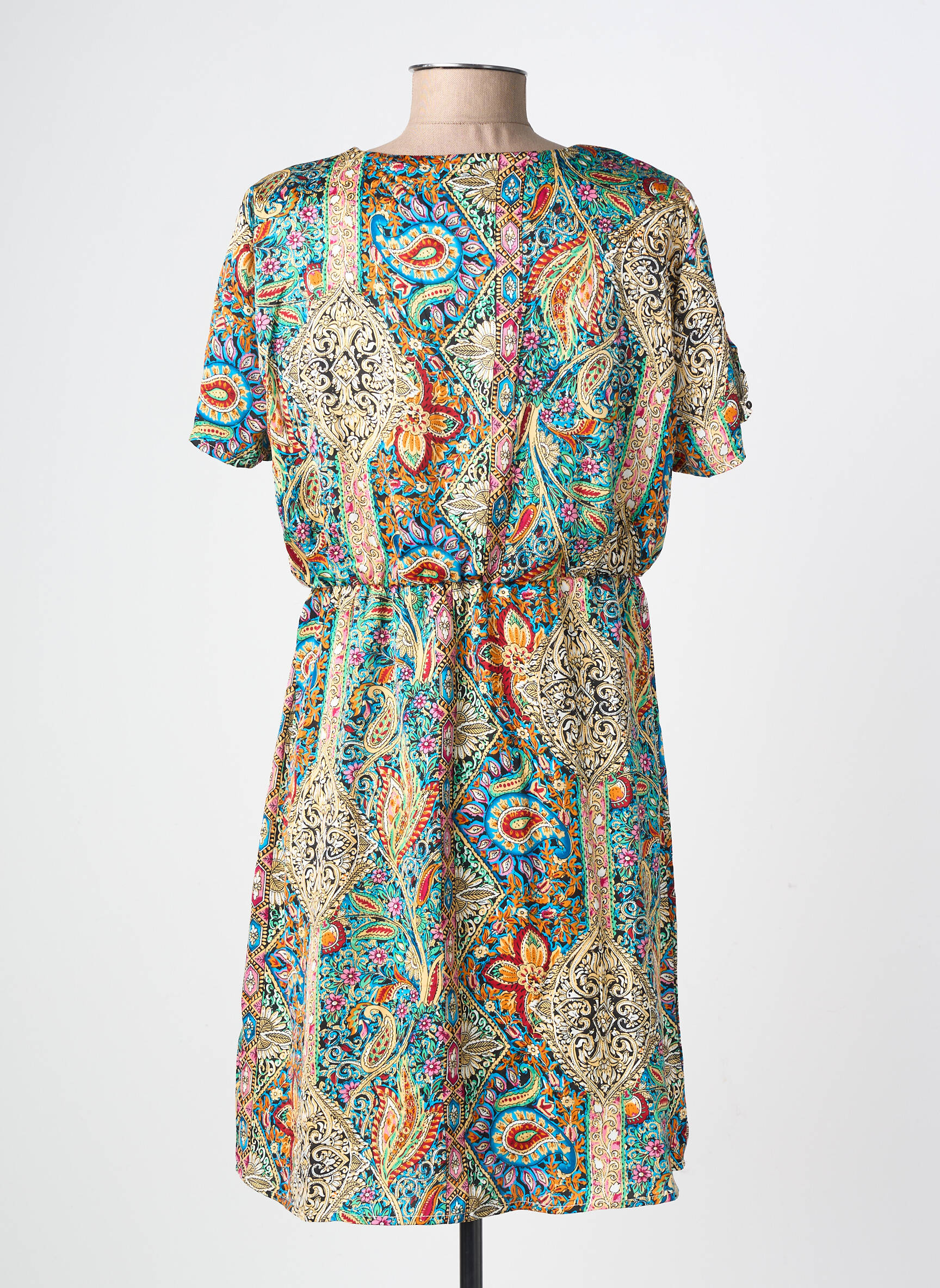 Rochie scurtă mâneci scurte mâneci scurte albastru LILIE ROSE femeie