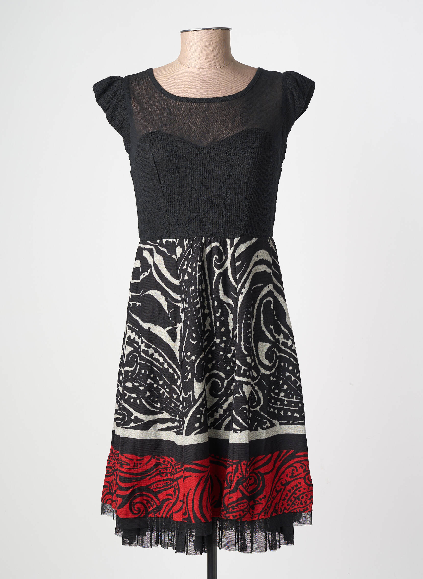 Rochie scurtă mâneci scurte mâneci scurte negru LULU.H femeie