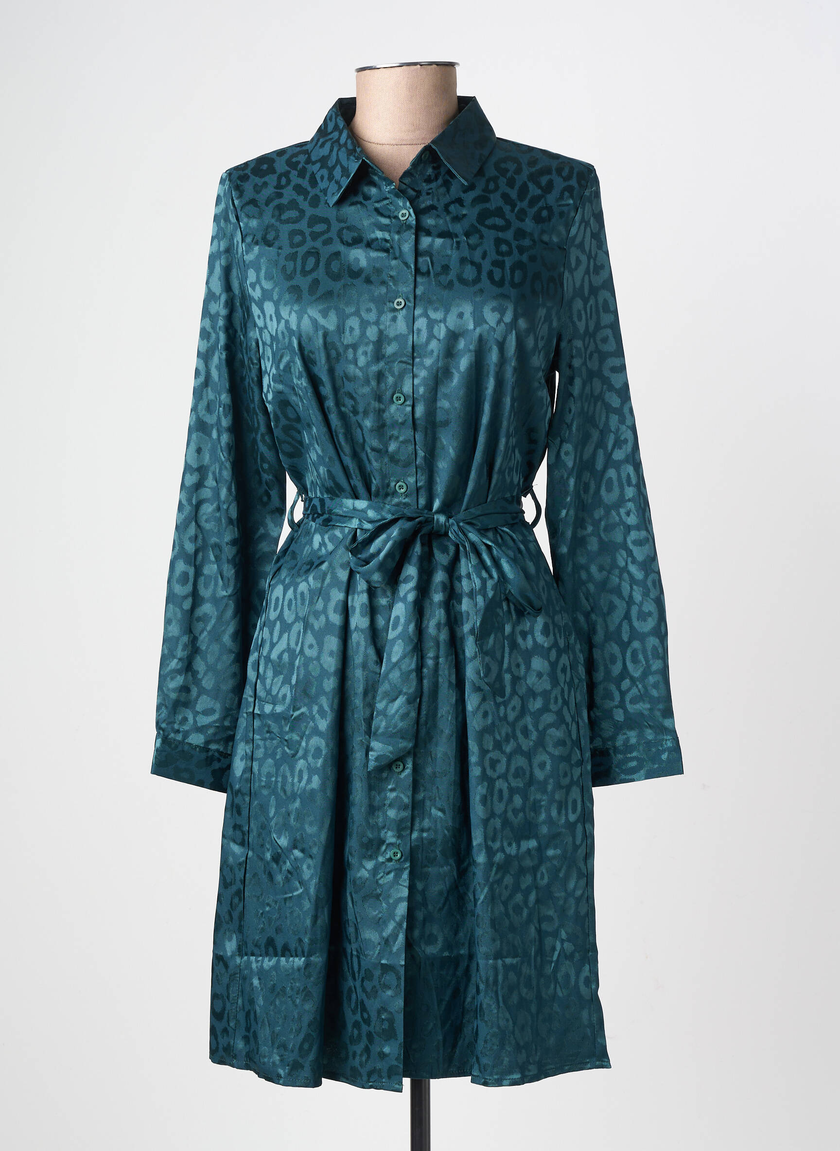 Rochie scurtă mâneci lungi mâneci lungi verde LILIE ROSE femeie