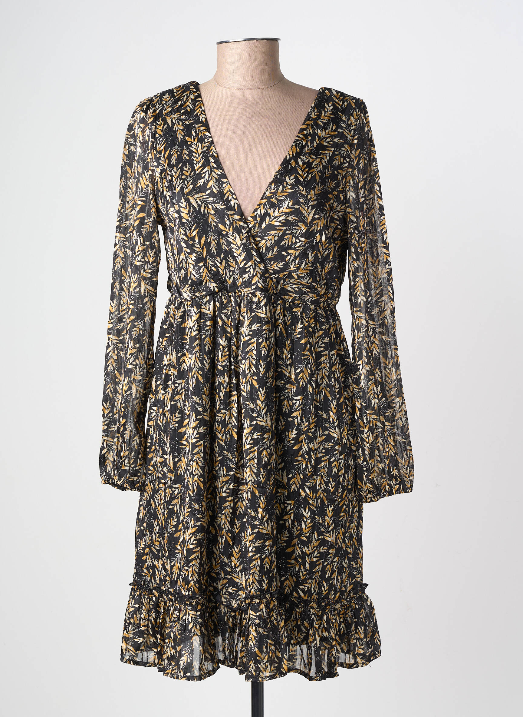 Rochie scurtă mâneci lungi mâneci lungi negru LILI REGLISS femeie