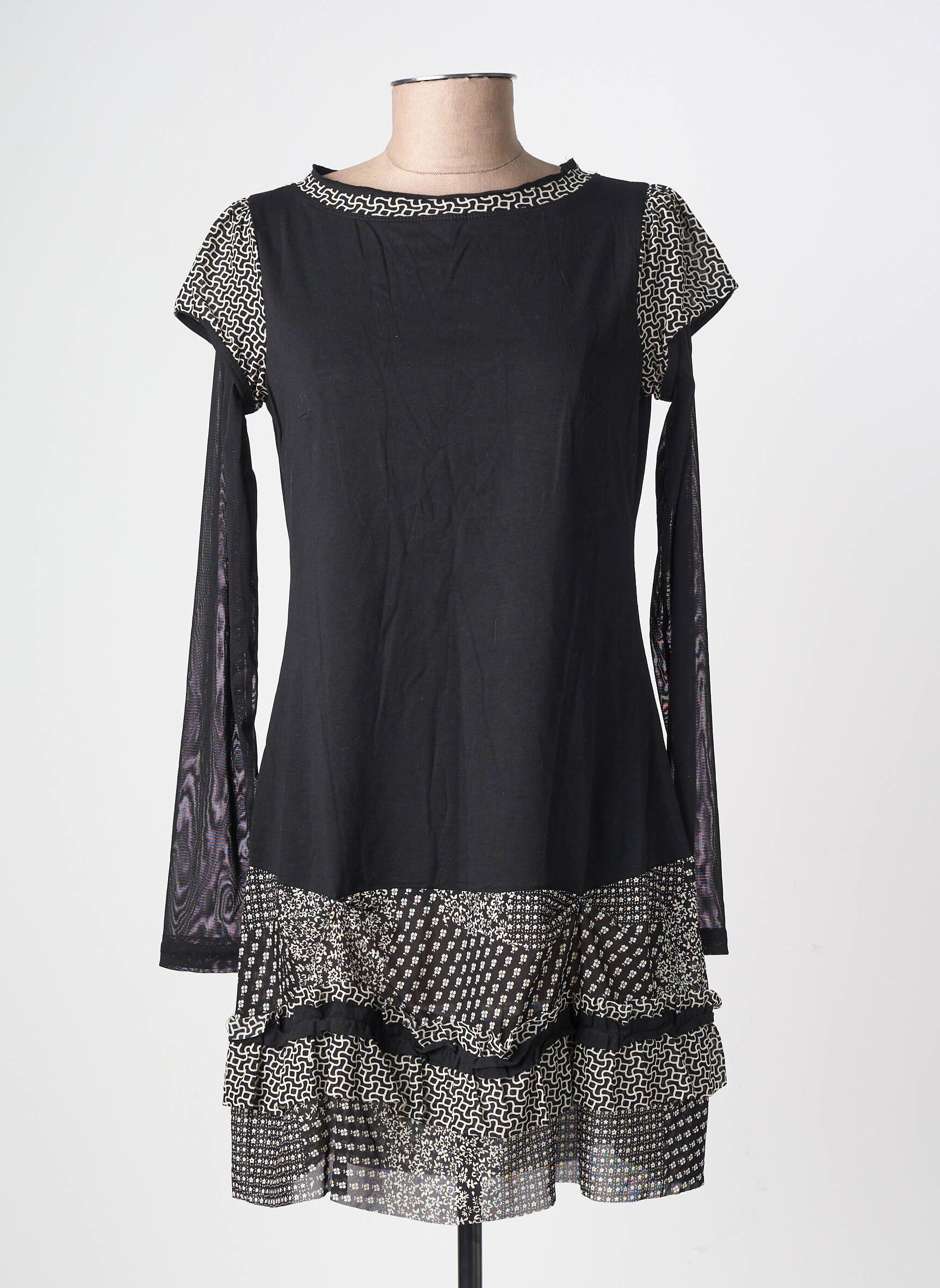 Rochie scurtă mâneci lungi mâneci lungi negru LULU.H femeie