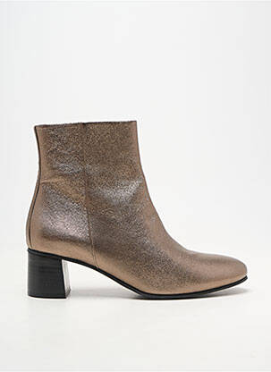 Botine/ghete material neted toc de 4 la 6 cm auriu RIVECOUR femeie