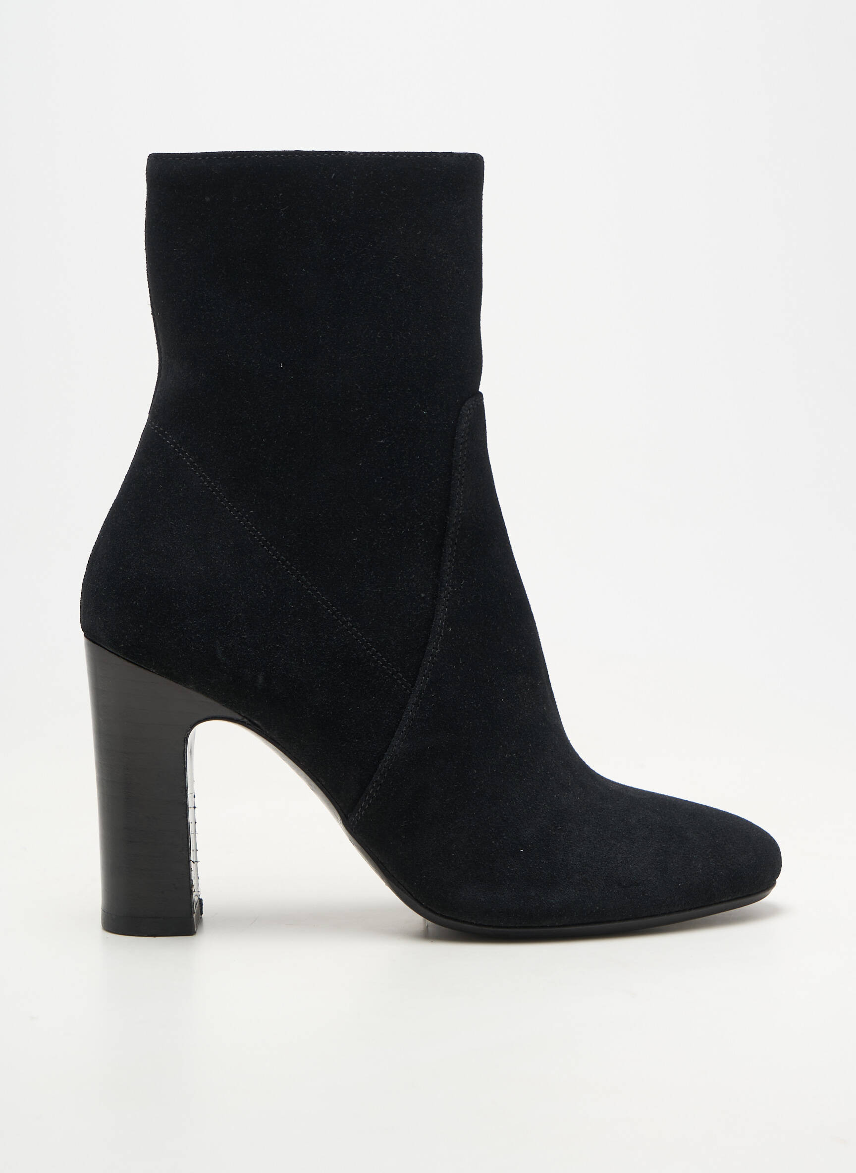Botine/ghete vârf rotund toc de 7 la 9 cm negru RIVECOUR femeie