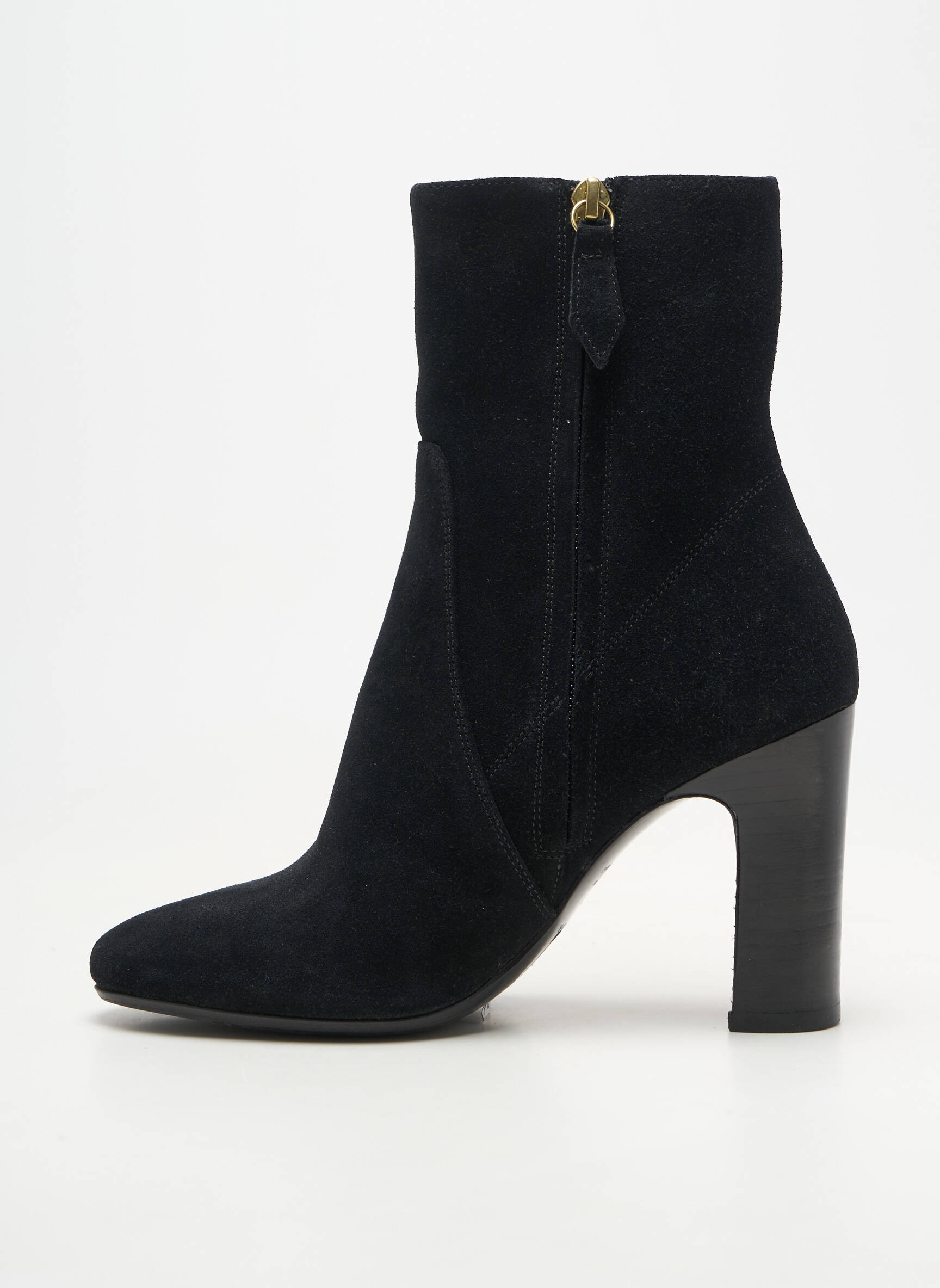 Botine/ghete vârf rotund toc de 7 la 9 cm negru RIVECOUR femeie