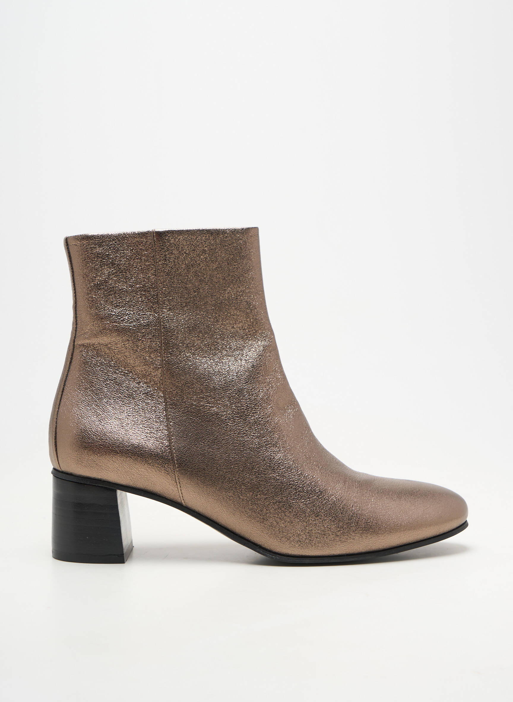 Botine/ghete material neted toc de 4 la 6 cm auriu RIVECOUR femeie