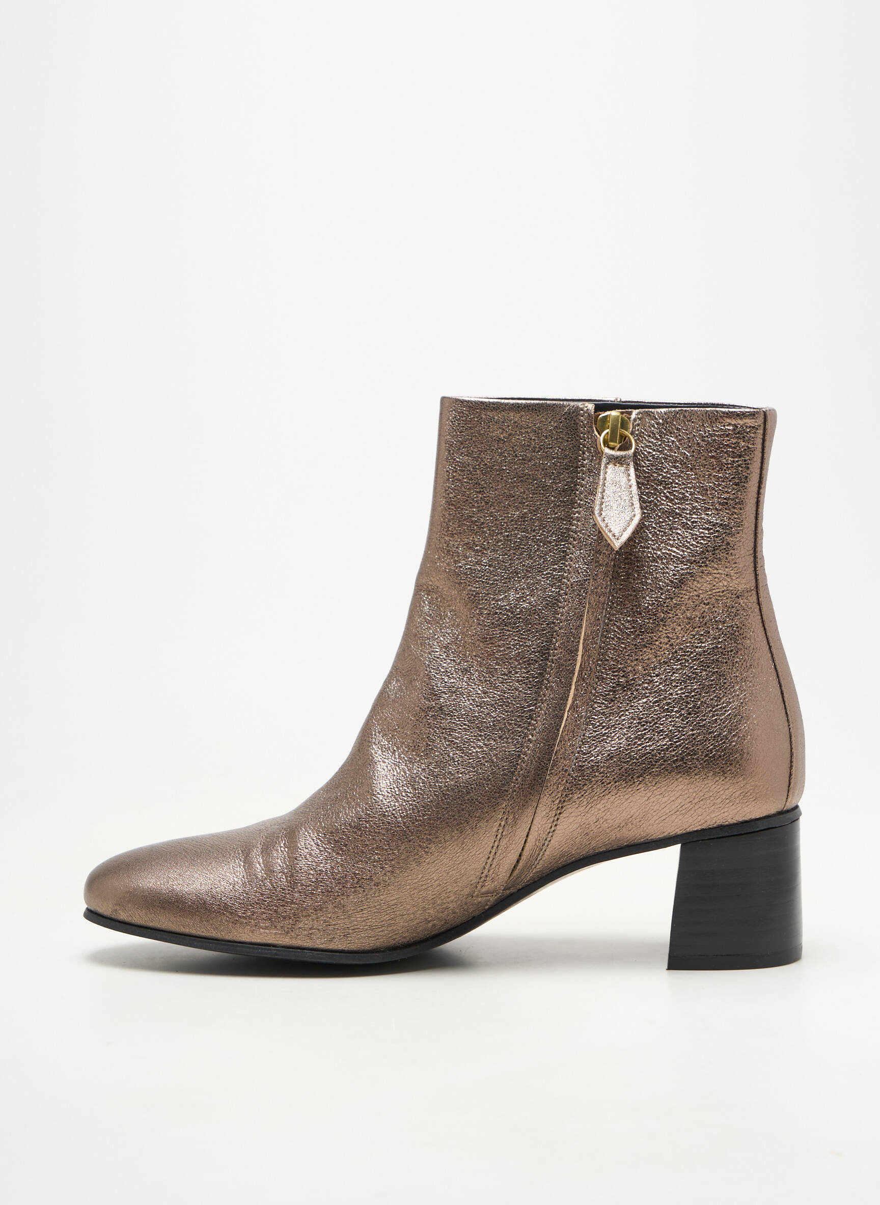 Botine/ghete material neted toc de 4 la 6 cm auriu RIVECOUR femeie