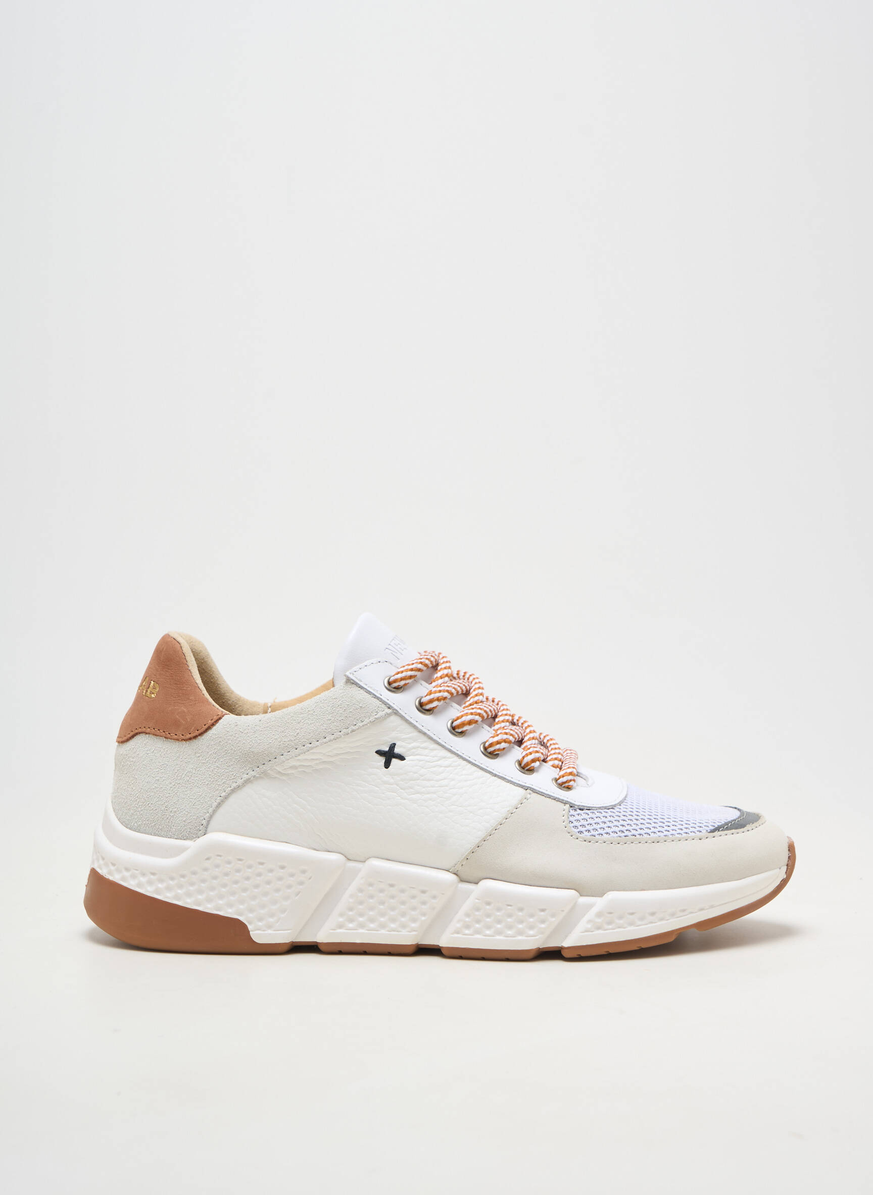 Adidași material neted toc plat până la 3 cm alb NEWLAB femeie