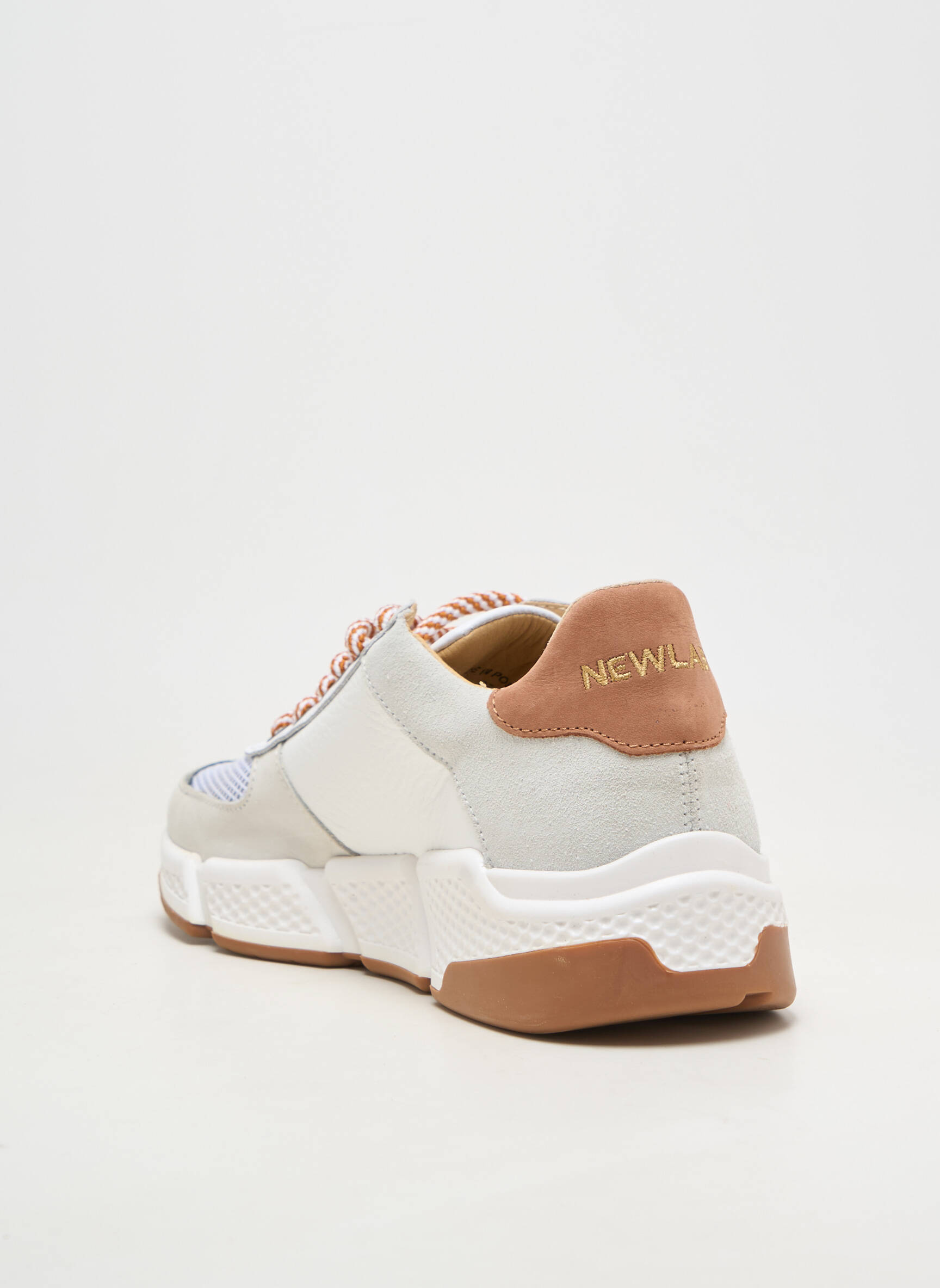 Adidași material neted toc plat până la 3 cm alb NEWLAB femeie