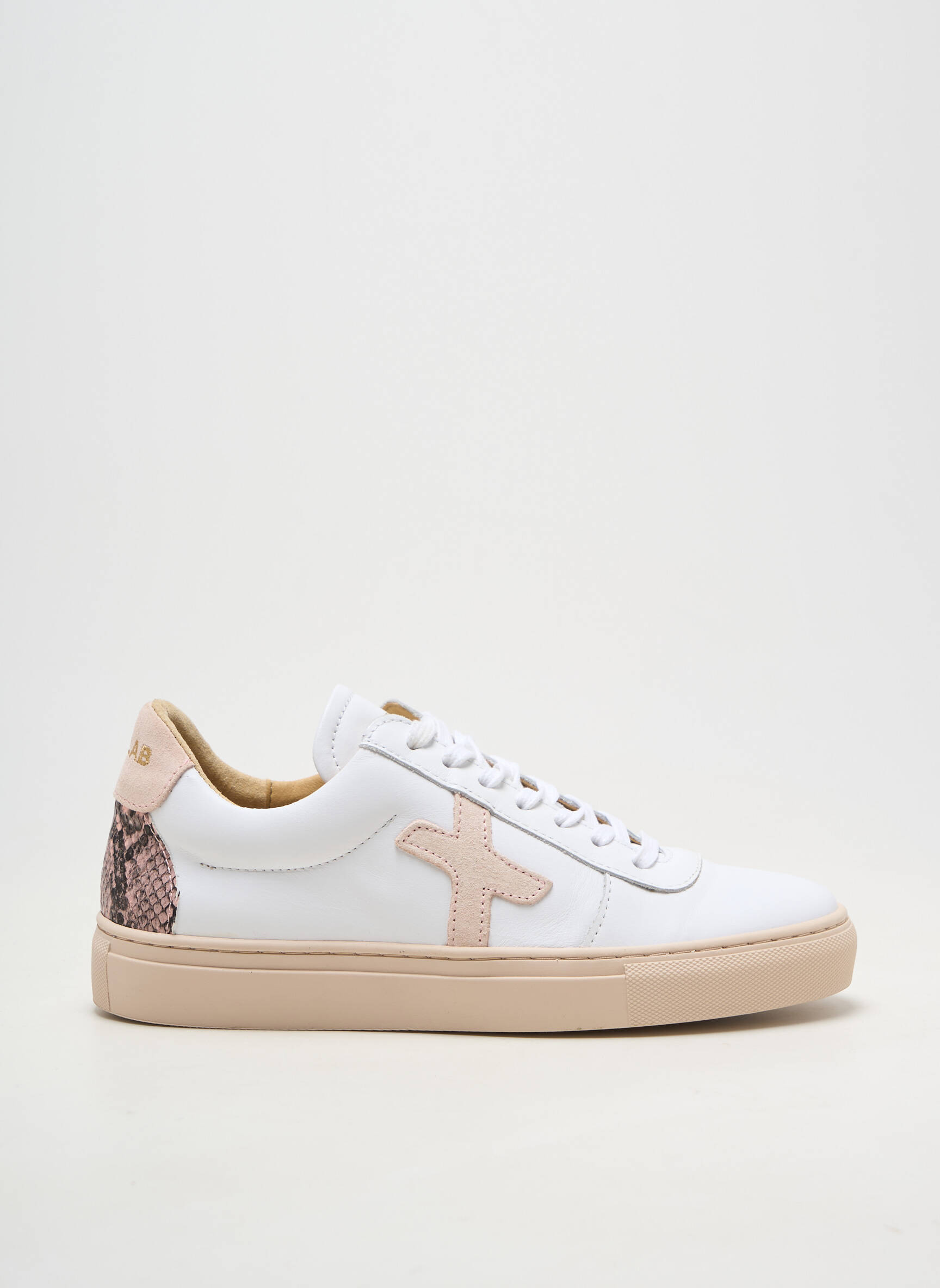 Adidași material neted toc plat până la 3 cm alb NEWLAB femeie