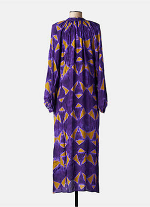 Rochie lungă imprimeu fantezie mâneci lungi violet HOD femeie