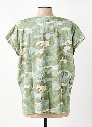 Tricou croială dreaptă mâneci scurte verde FIVE femeie