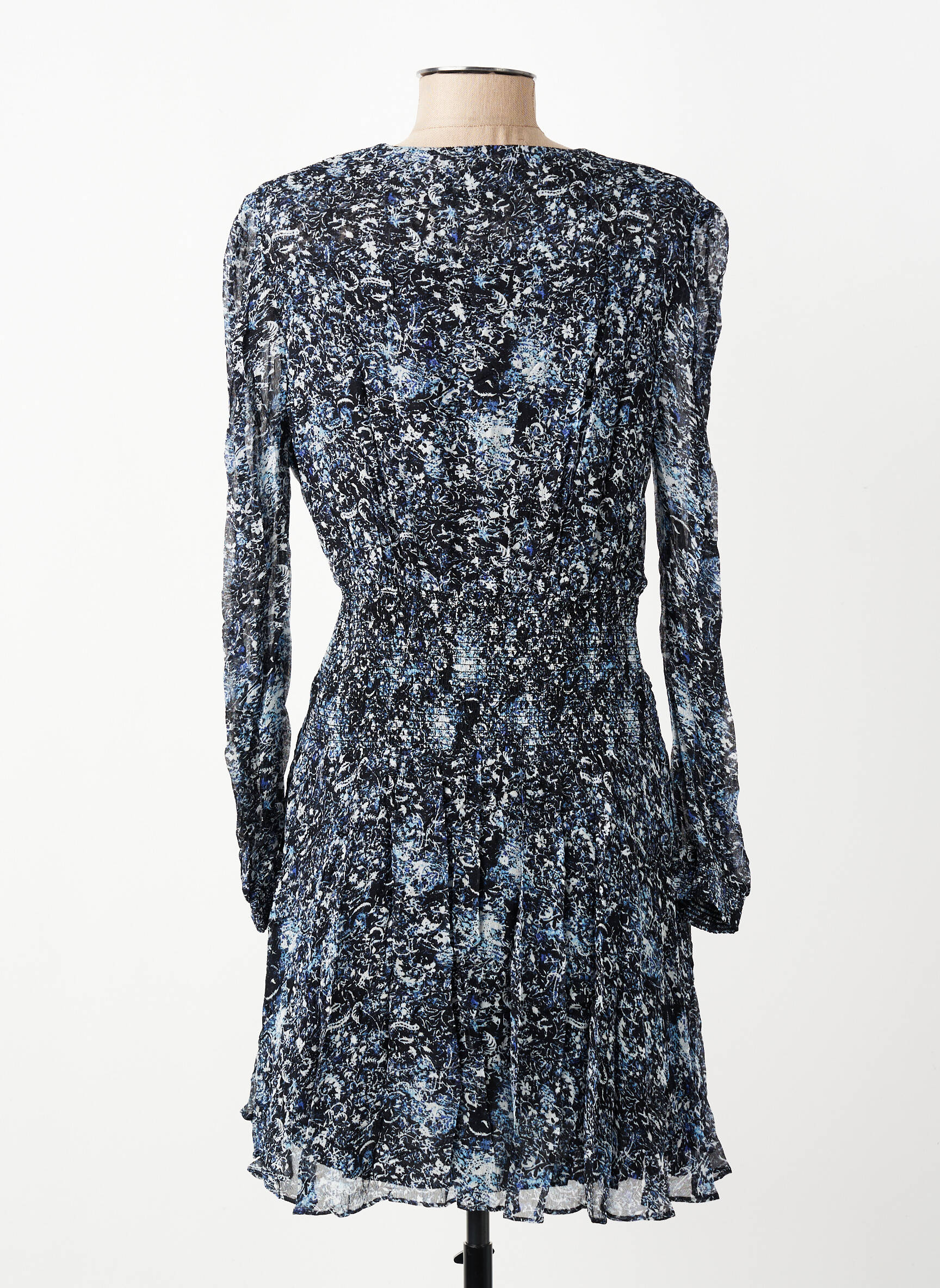 Rochie scurtă mâneci lungi mâneci lungi albastru BERENICE femeie