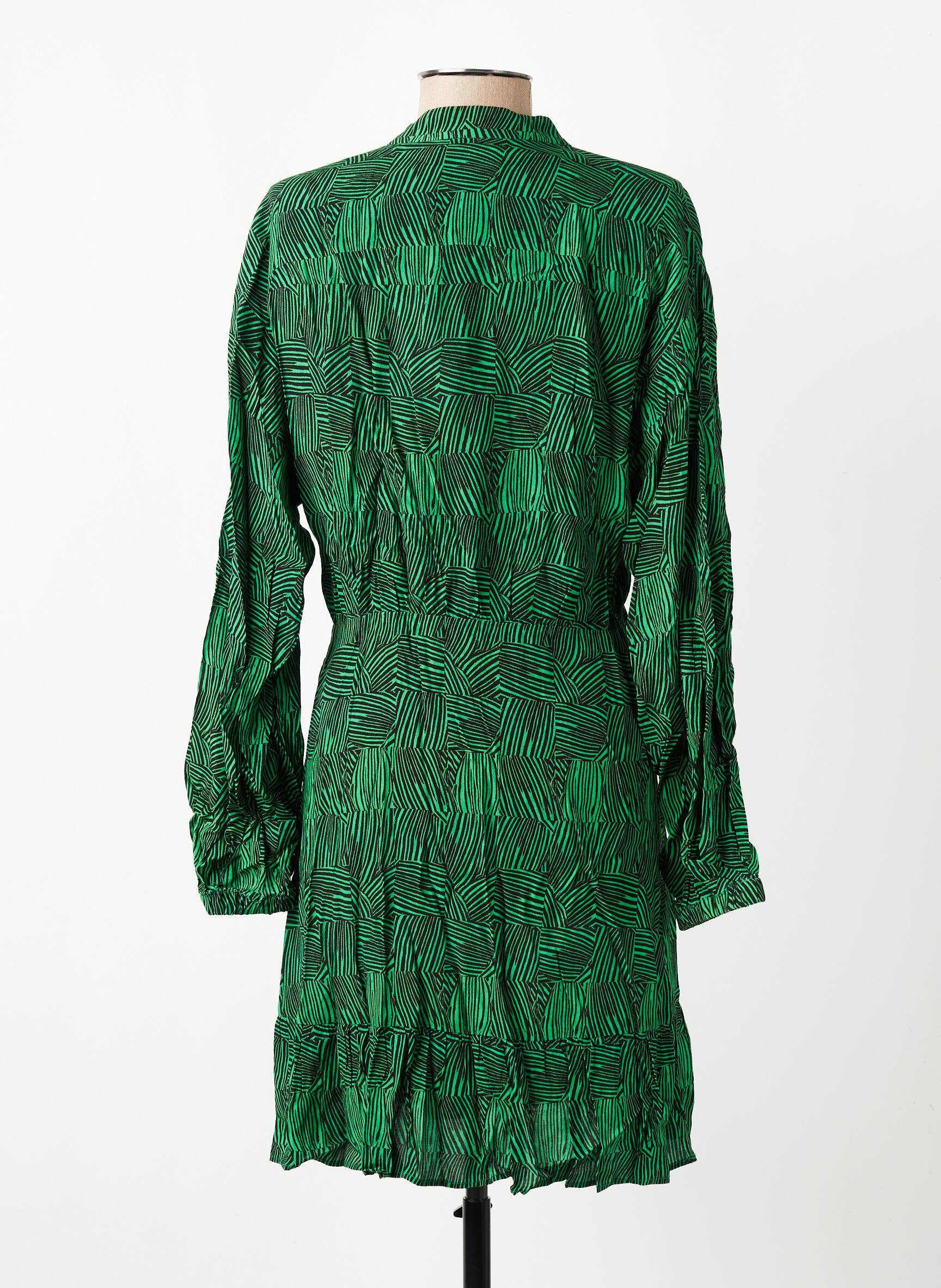 Rochie scurtă mâneci lungi mâneci lungi verde ROSEANNA femeie