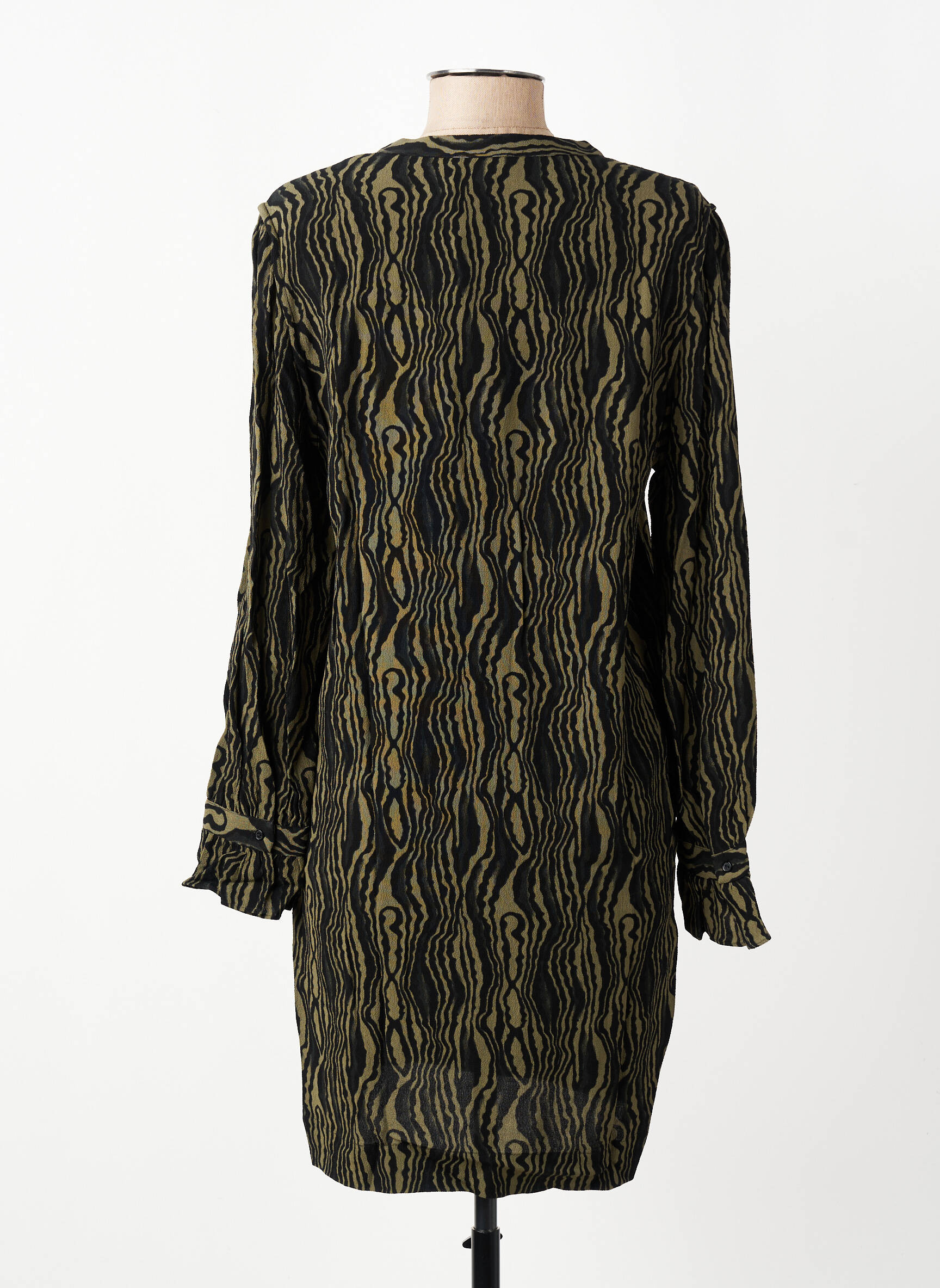 Rochie scurtă mâneci lungi mâneci lungi verde FIVE femeie