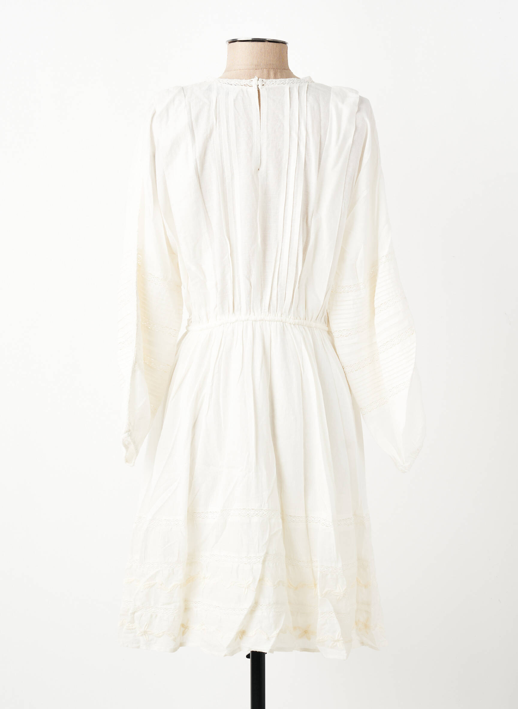 Rochie midi mâneci lungi mâneci lungi alb BERENICE femeie