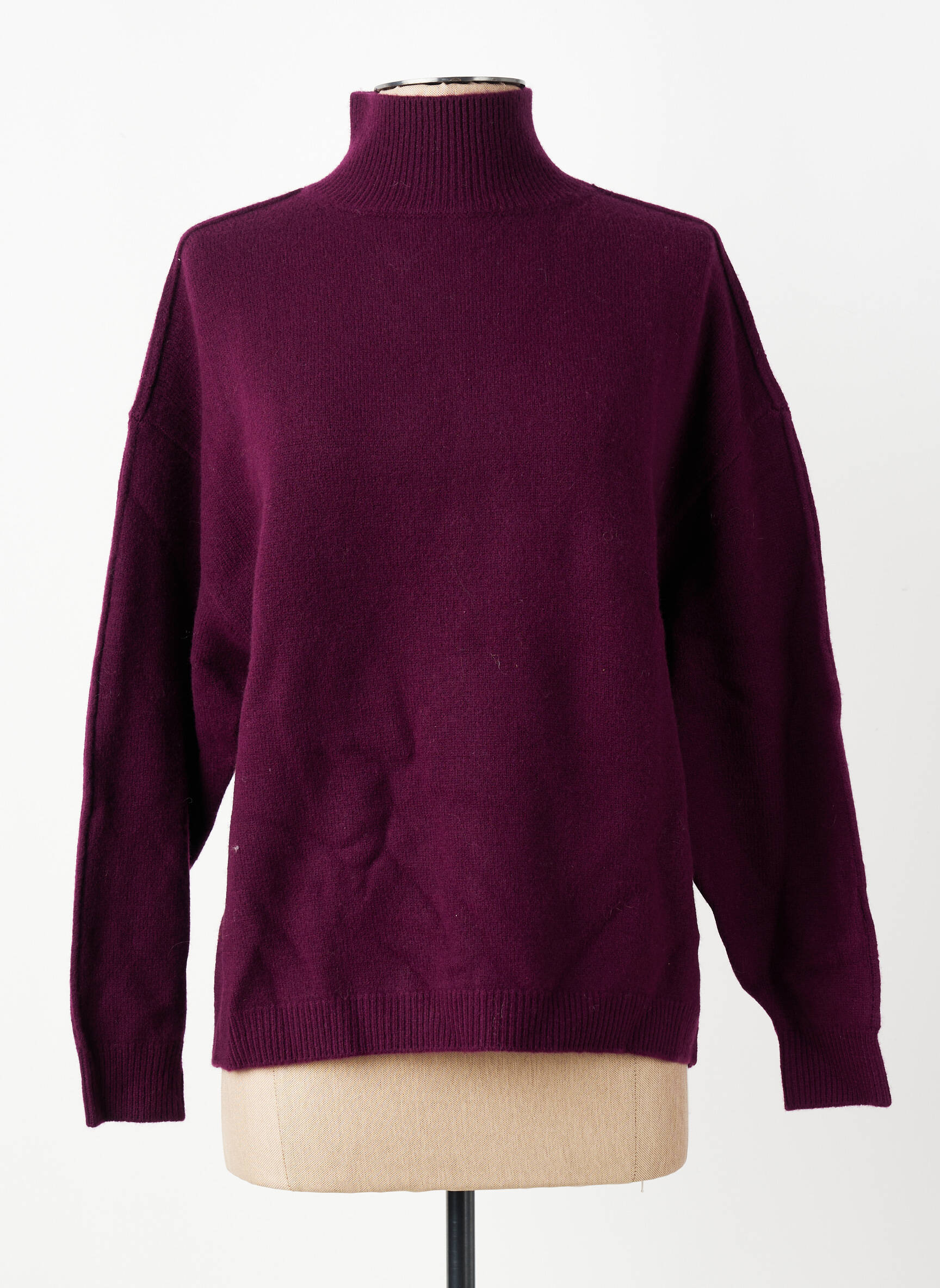 Pulover cu guler înalt croială dreaptă mâneci lungi violet MKT STUDIO femeie