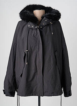 Parka finisaj interior blană sintetică cu glugă negru FIVE femeie