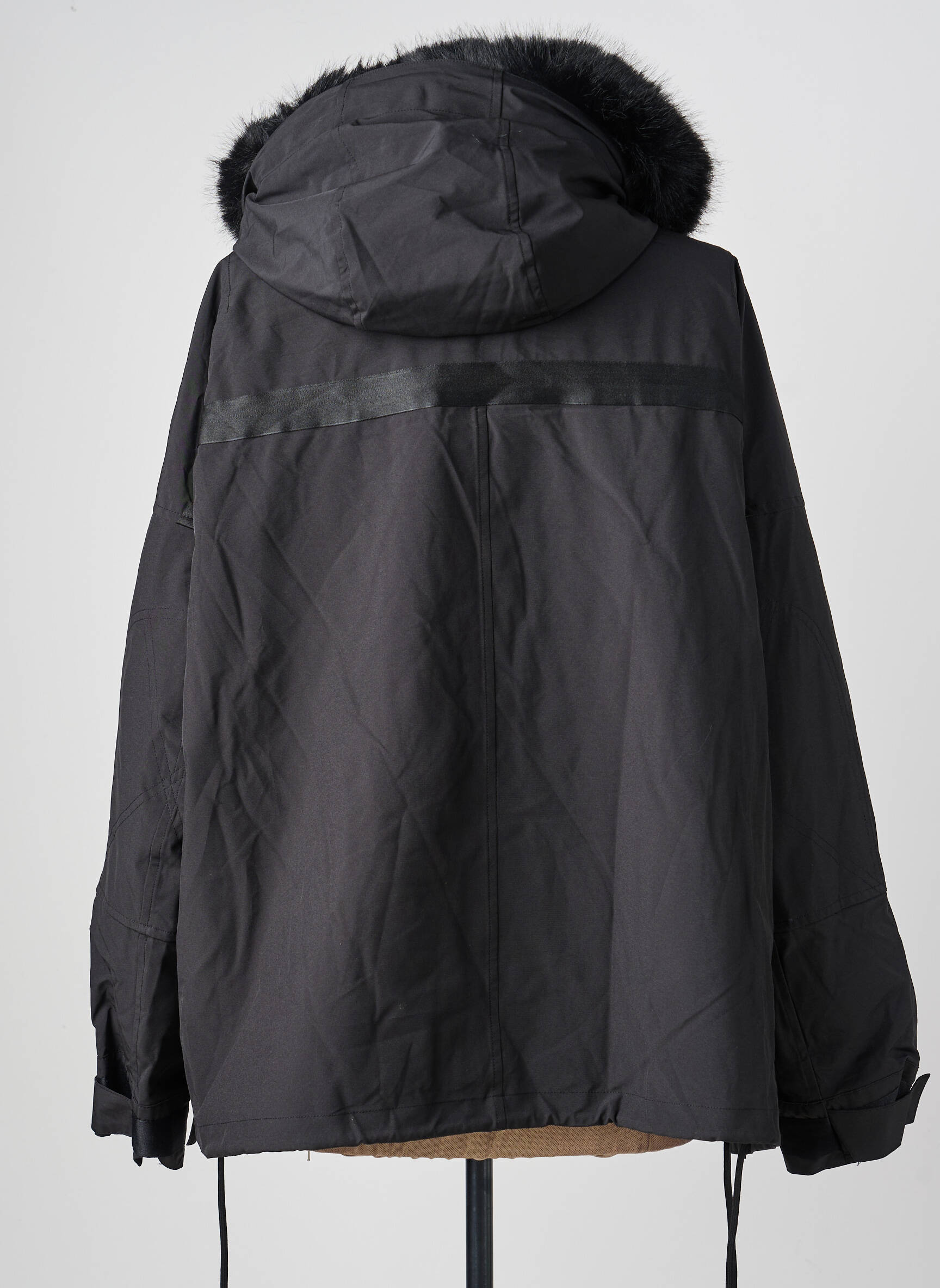Parka finisaj interior blană sintetică cu glugă negru FIVE femeie