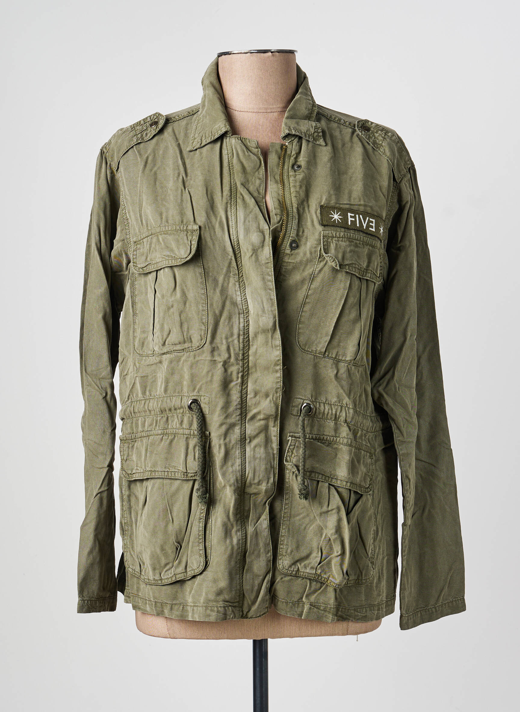 Jachete casual croială dreaptă verde FIVE femeie