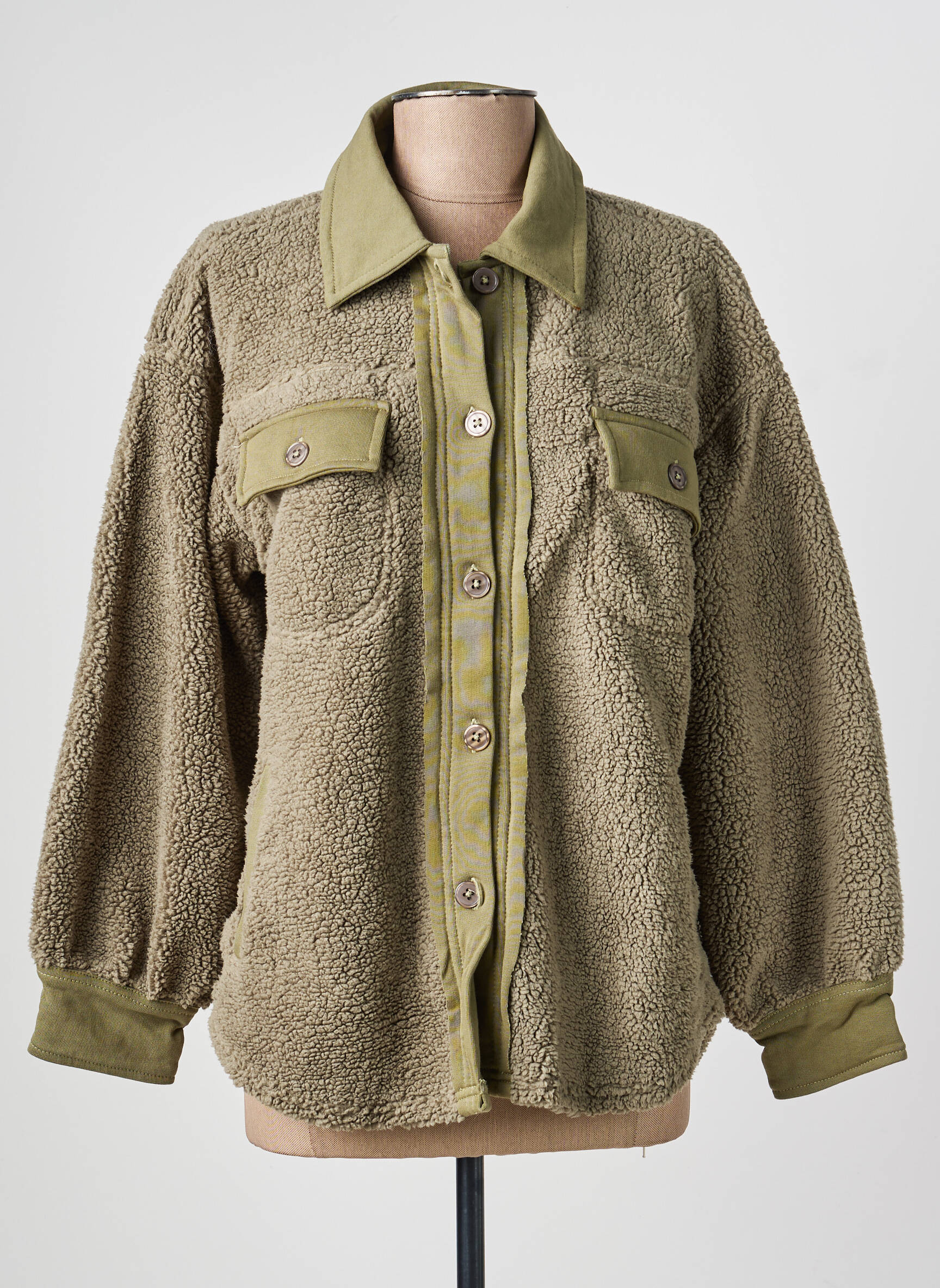 Jachete casual croială dreaptă verde FIVE femeie