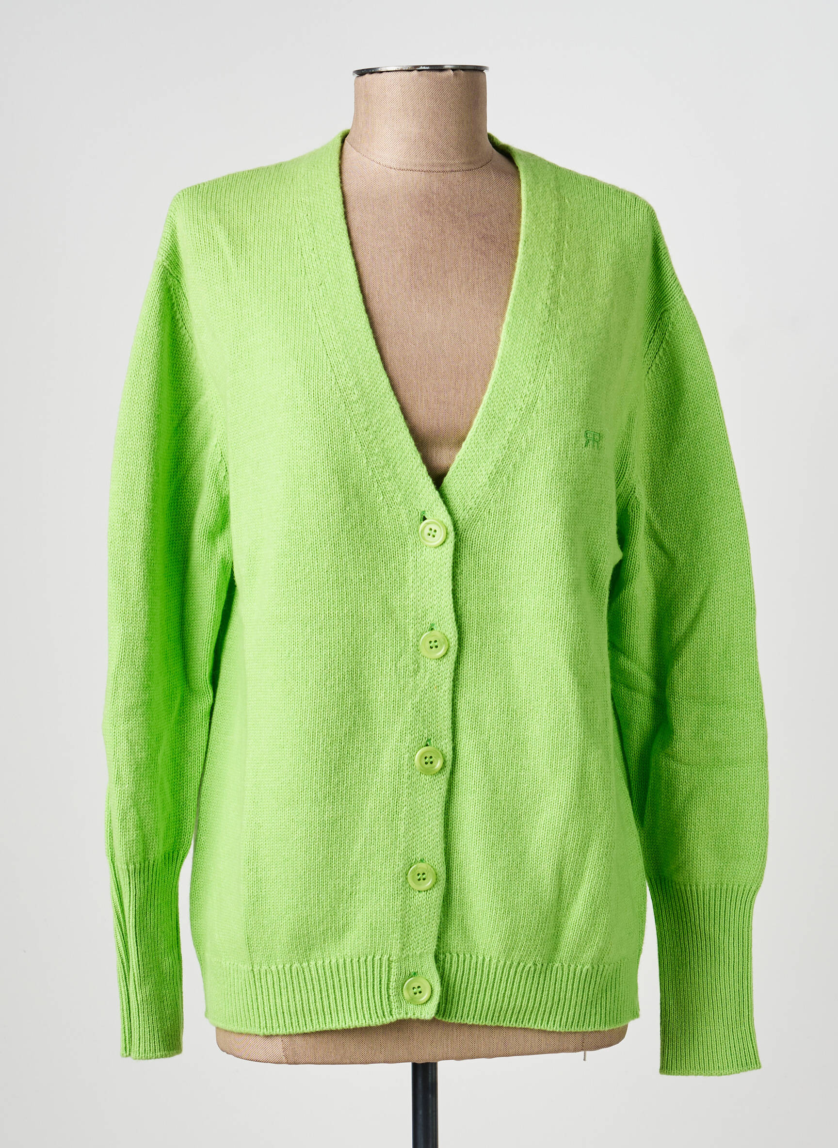 Vestă cu mâneci lungi croială cambrată verde ROSEANNA femeie