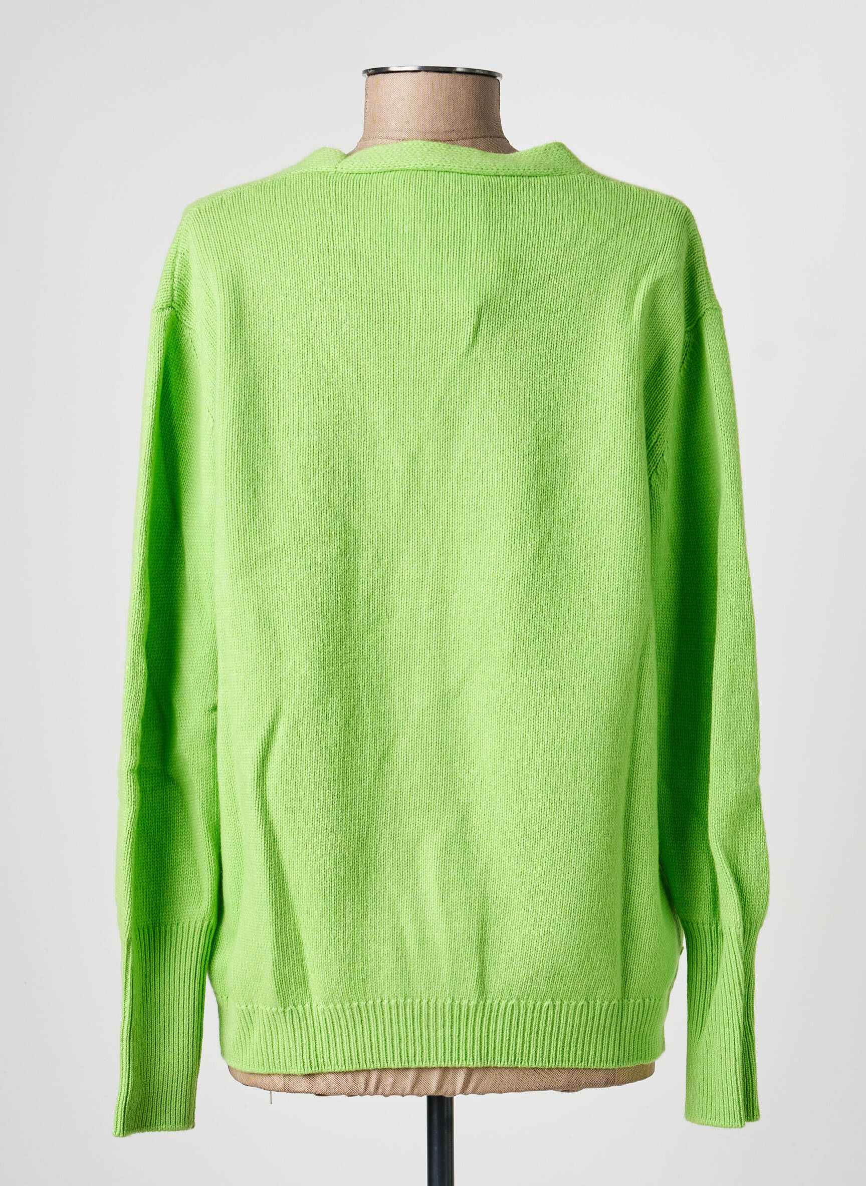 Vestă cu mâneci lungi croială cambrată verde ROSEANNA femeie