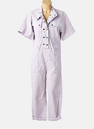Salopetă-pantalon guler de bluză mâneci scurte violet HOD femeie