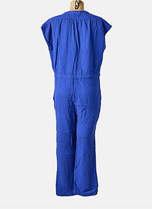 Salopetă-pantalon țesătură crep mâneci scurte albastru HOD femeie