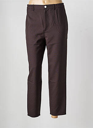 Pantalon 7/8 talie elastică mărime normală maro ROSEANNA femeie