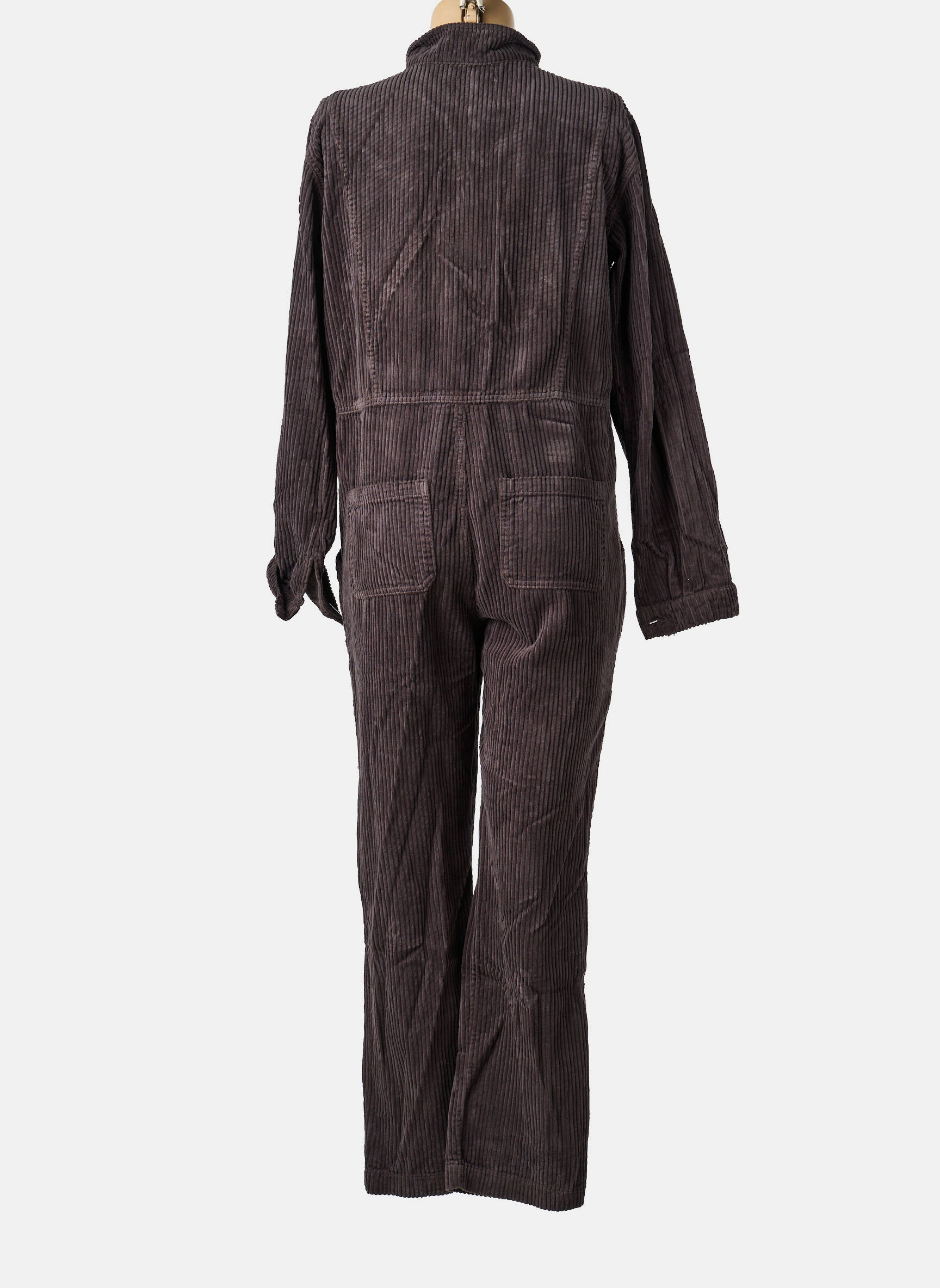 Salopetă-pantalon închidere cu nasturi pe față mâneci lungi gri MODETROTTER femeie