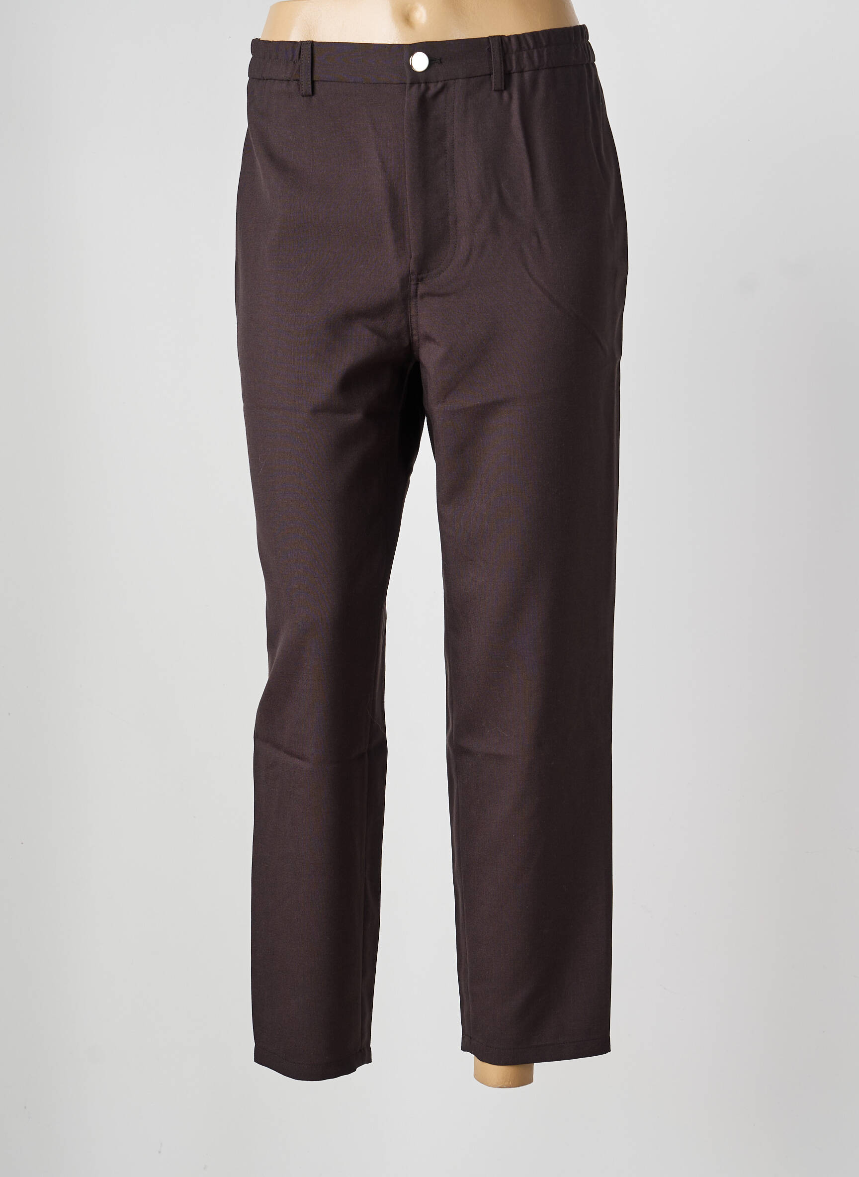 Pantalon 7/8 talie elastică mărime normală maro ROSEANNA femeie